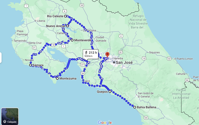 Itinéraire Costa Rica